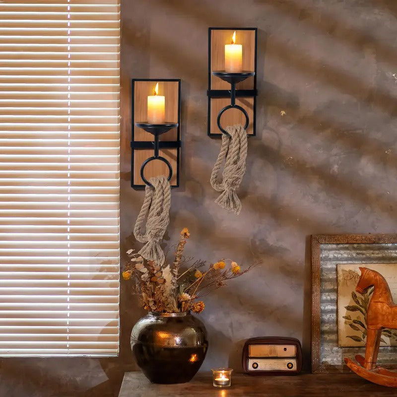 Juego de Portavelas Montados en la Pared